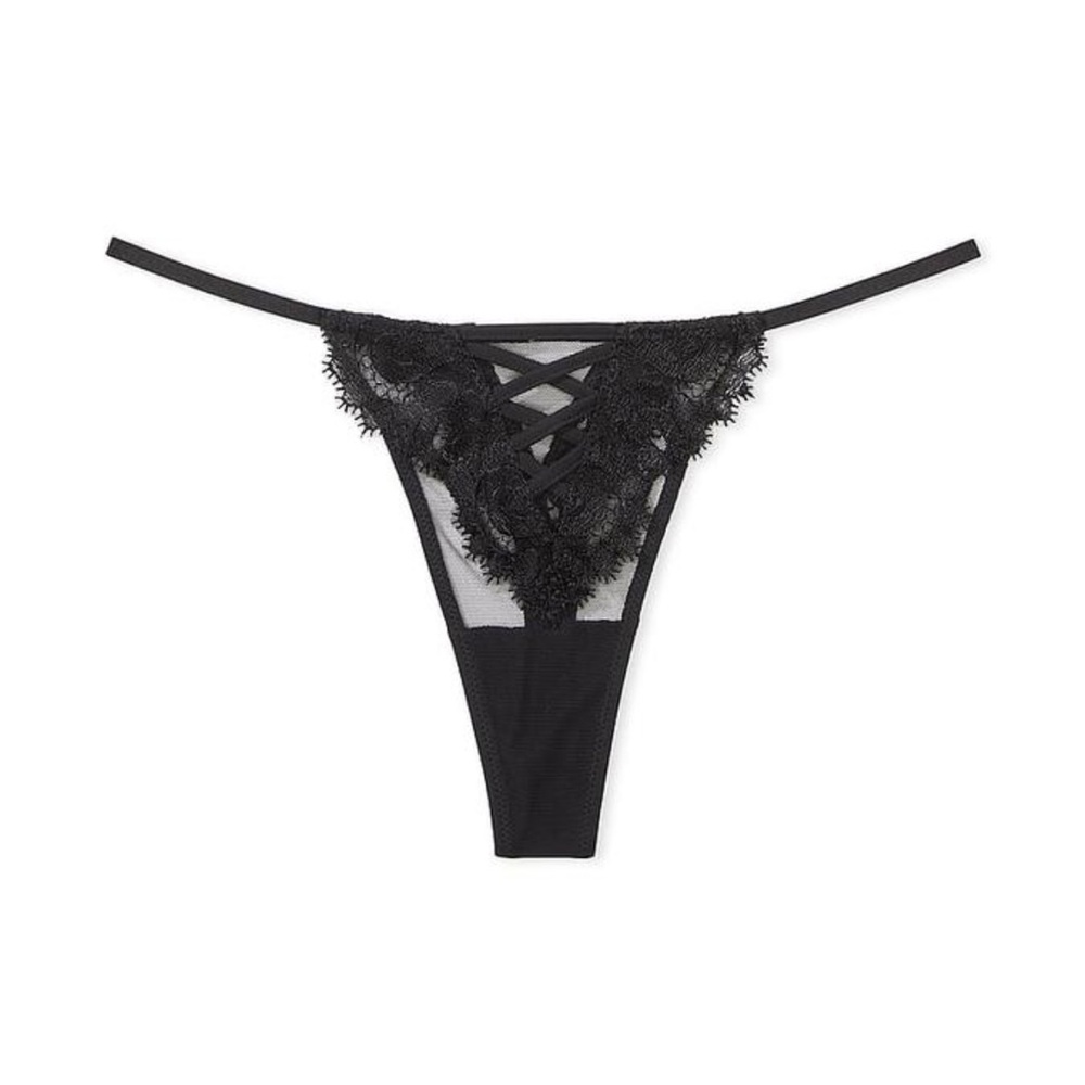 Victoria’s Secret Boho Floral Embroidery Thong Pantie Large - Picture 2 of 8